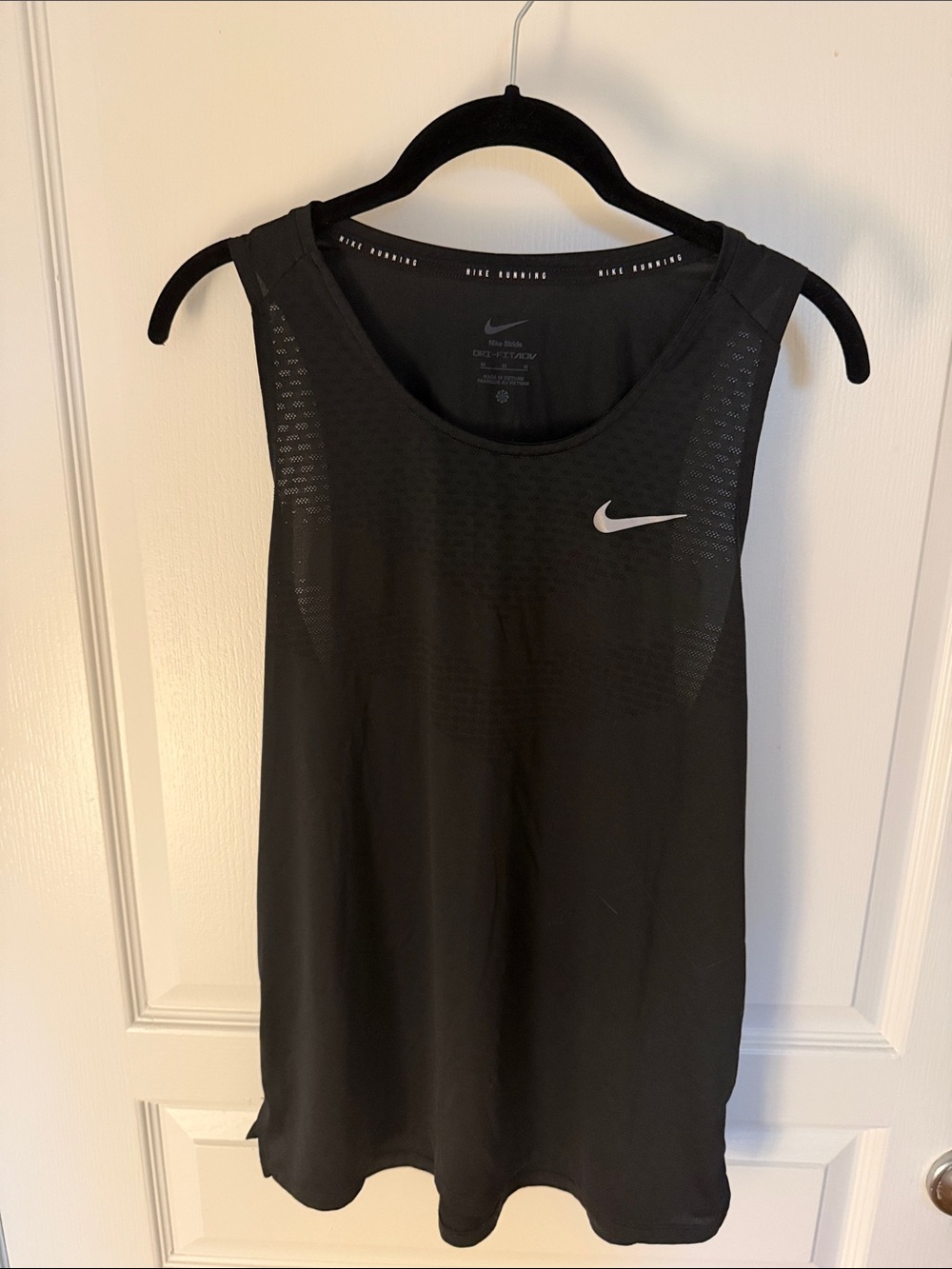 Nike Black Stride Dri-Fit Running Tank - reflective accents